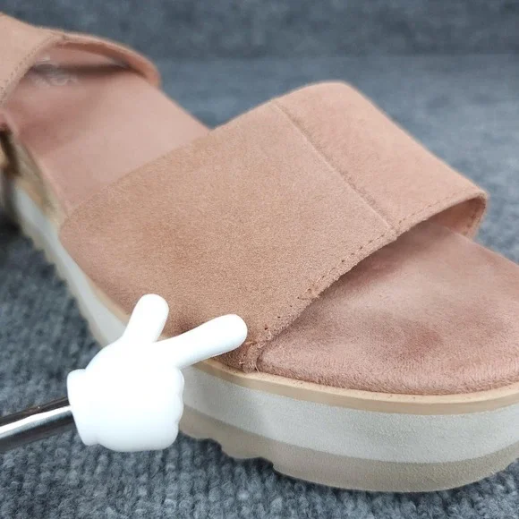 TOMS Sandals Womens Size 8 Pink Platform Espadrille Wedge Buckle Ankle Strap - Picture 11 of 14